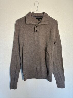 Banana Republic Men's Brown Button Shawl-Collar Sweater Size S Preppy Knitwear